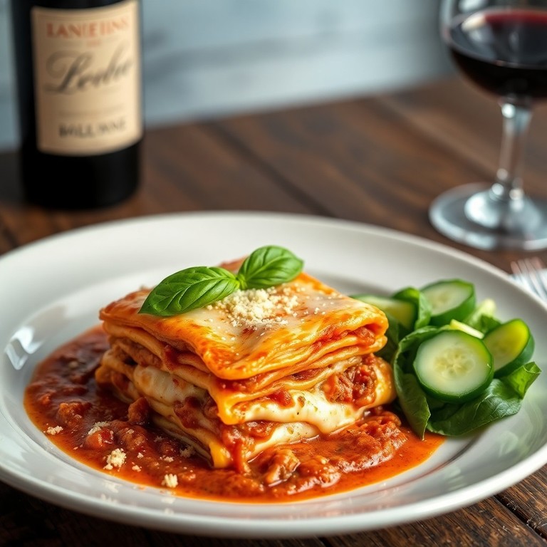 Lasagnes maison à la bolognaise et salade croquante