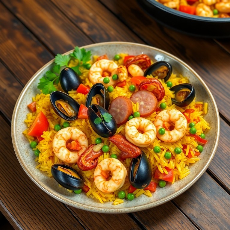 Paëlla aux fruits de mer et chorizo