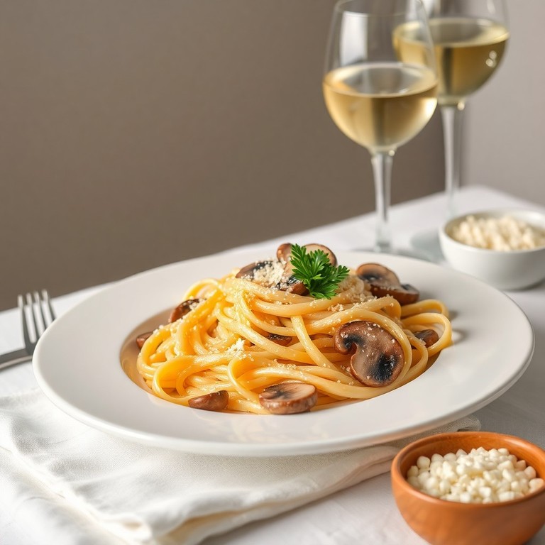 Pâtes fraîches aux cèpes et crème de parmesan