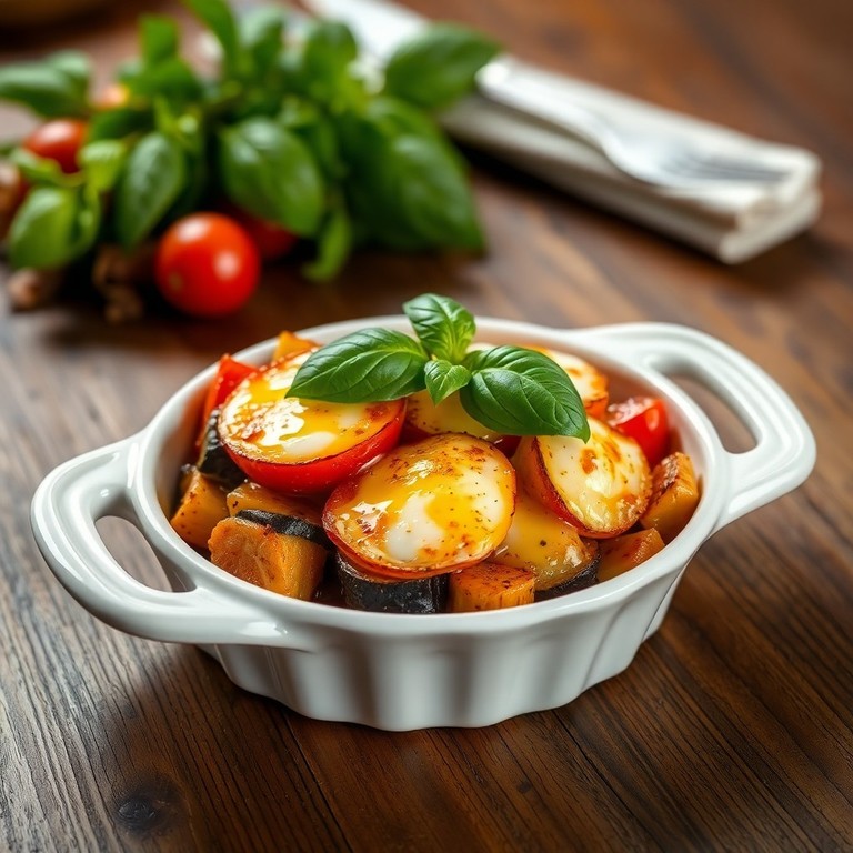 Tian de légumes et mozzarella fondante