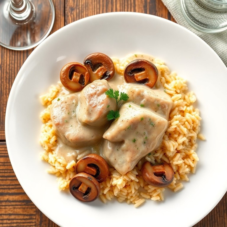 Blanquette de veau à l’ancienne, riz pilaf et champignons
