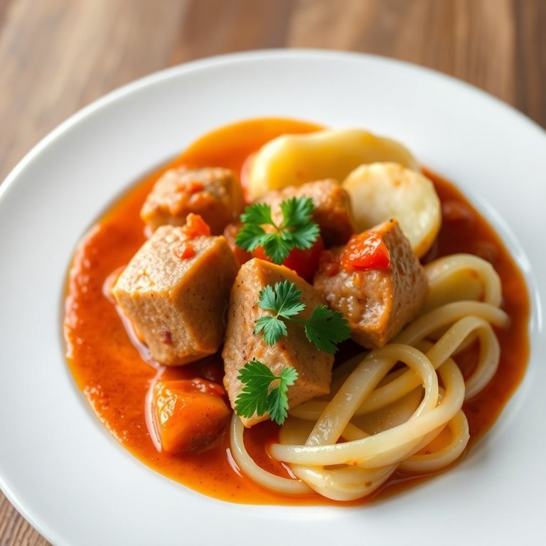 Sauté de Veau Marengo, Pommes Vapeur et Poêlée de Poireaux