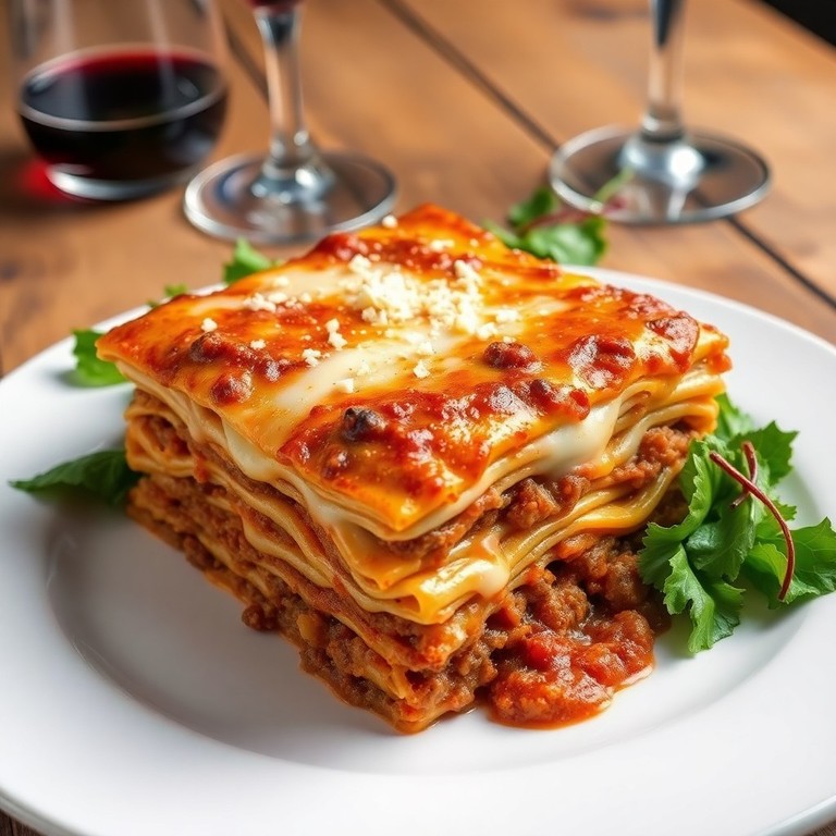 Lasagnes bolognaises maison et salade croquante