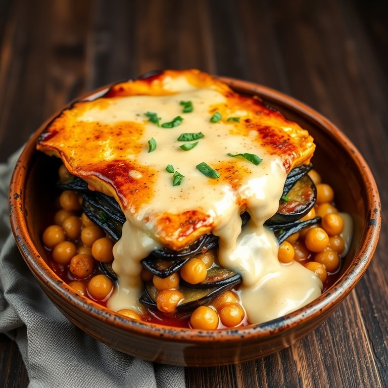 Moussaka végétarienne aux pois chiches et aubergines