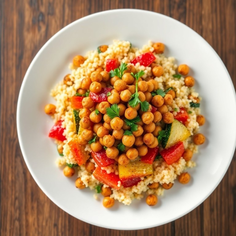 Couscous de légumes rôtis et pois chiches épicés
