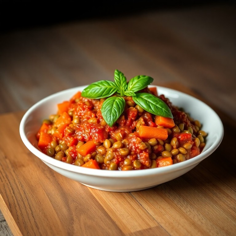 Bolognaise de Lentilles et Sauce Tomate Maison