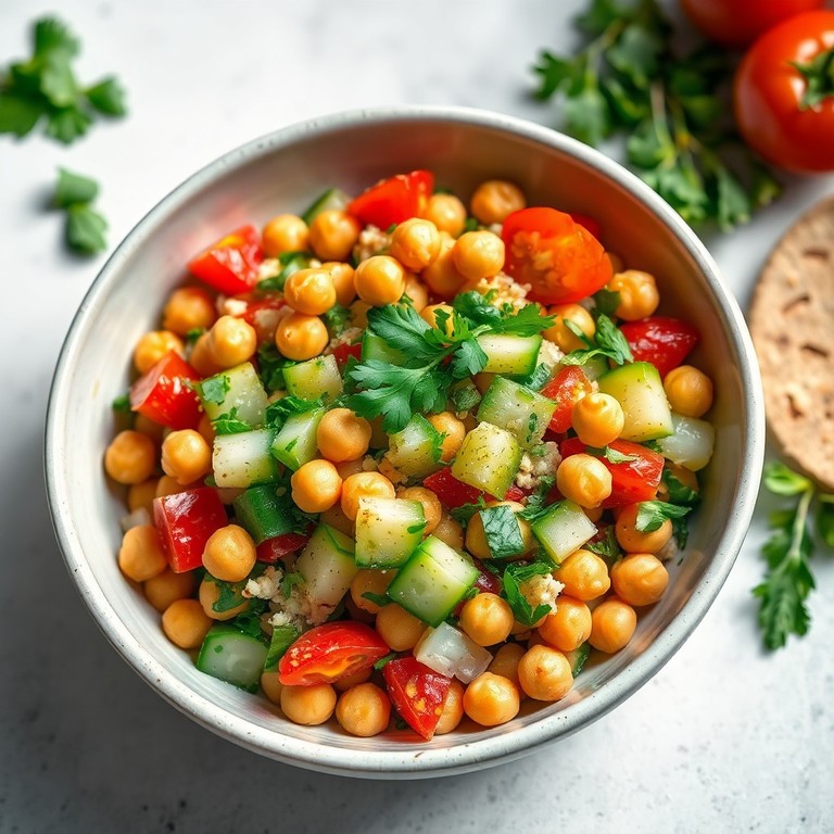 Taboulé de boulgour aux herbes et pois chiches croquants
