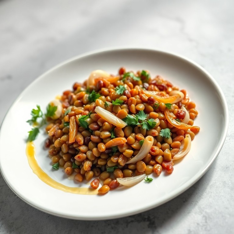Salade tiède de lentilles, poireaux et vinaigrette moutarde végane