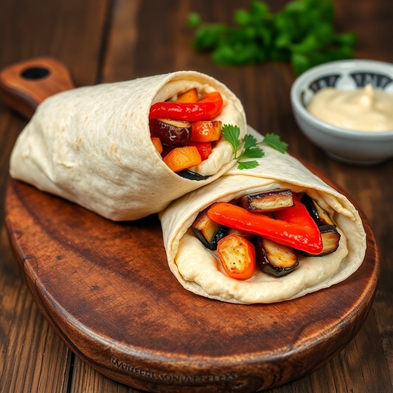 Wrap aux légumes grillés et houmous maison