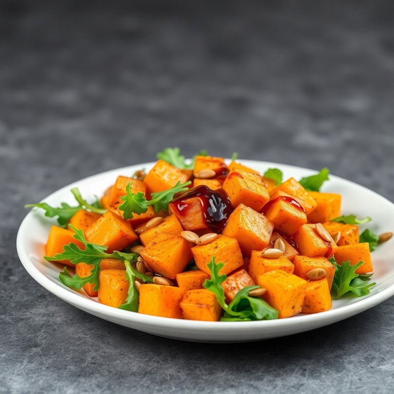 Salade de patates douces rôties et graines de courge