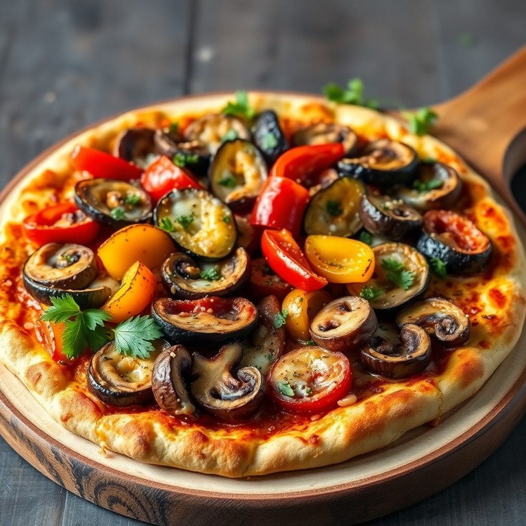 Pizza vegan aux légumes grillés et fromage végétal