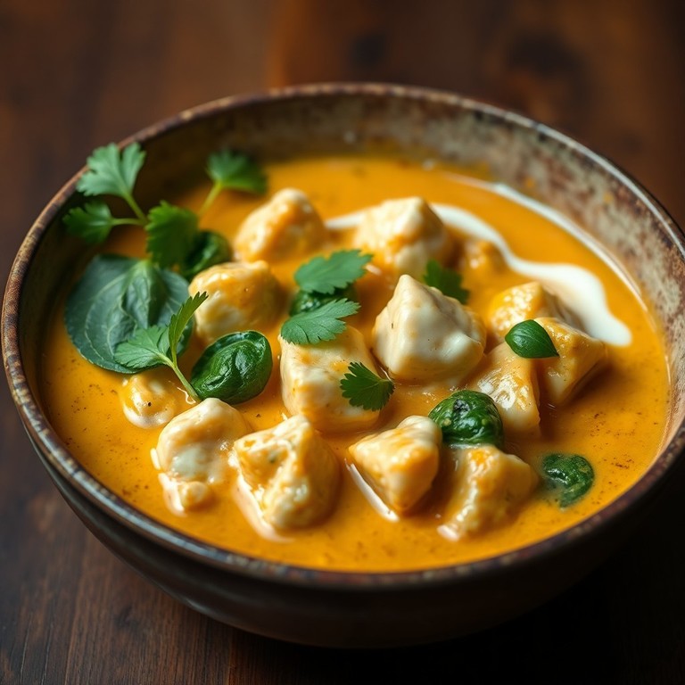 Curry de Poulet au Lait de Coco et Épinards