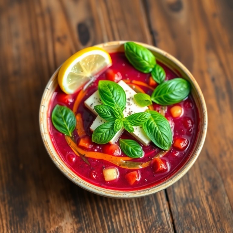 Gaspacho de Betterave et Tofu Soyeux