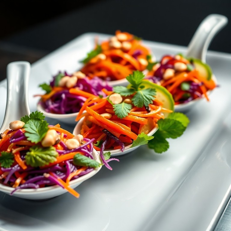 Salade thaï de légumes croquants en cuillère