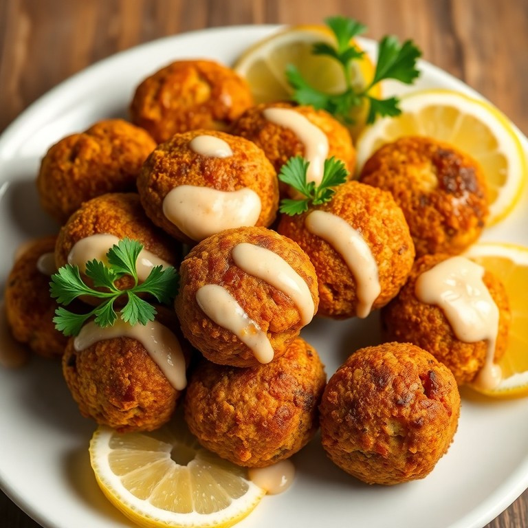 Falafel miniatures et sauce tahini