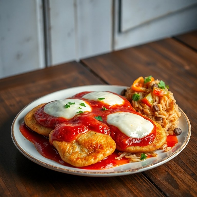 Milanesas Napolitanas con Arroz Primavera