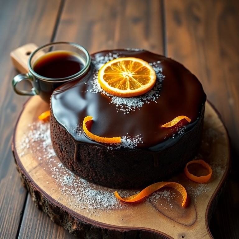 Torta Húmeda de Chocolate con Café y Naranja