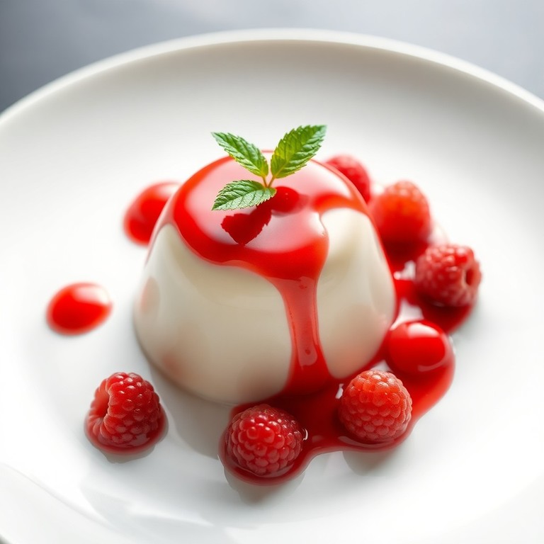 Panna cotta en bouchée avec coulis de fruits