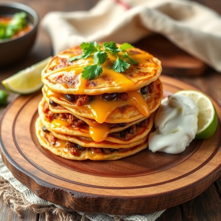 Mexikanische Hackfleisch-Bohnen-Pancakes