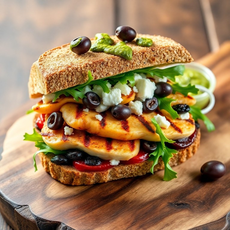 Sandwich Multigrain Méditerranéen au Poulet Grillé