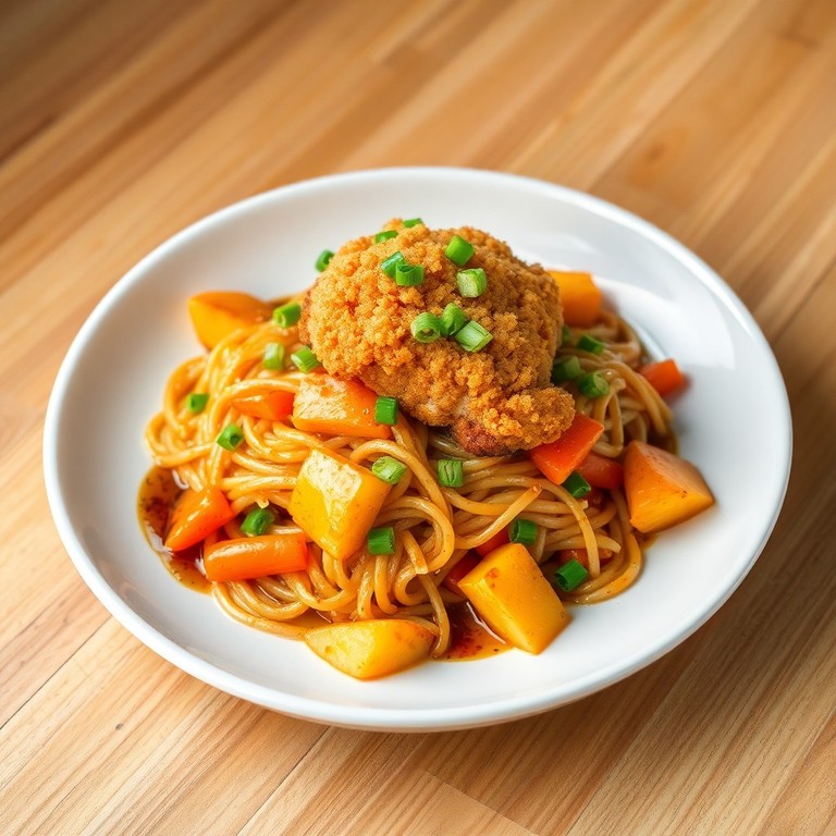 Yakisoba Tropical com Frango Empanado