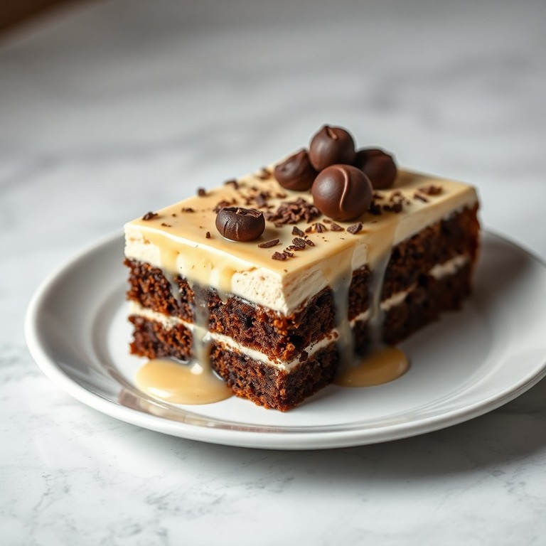 Bizcocho Borracho de Café con Mousse de Chocolate Blanco