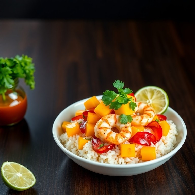 Salade de Riz Thaï aux Crevettes et Mangue