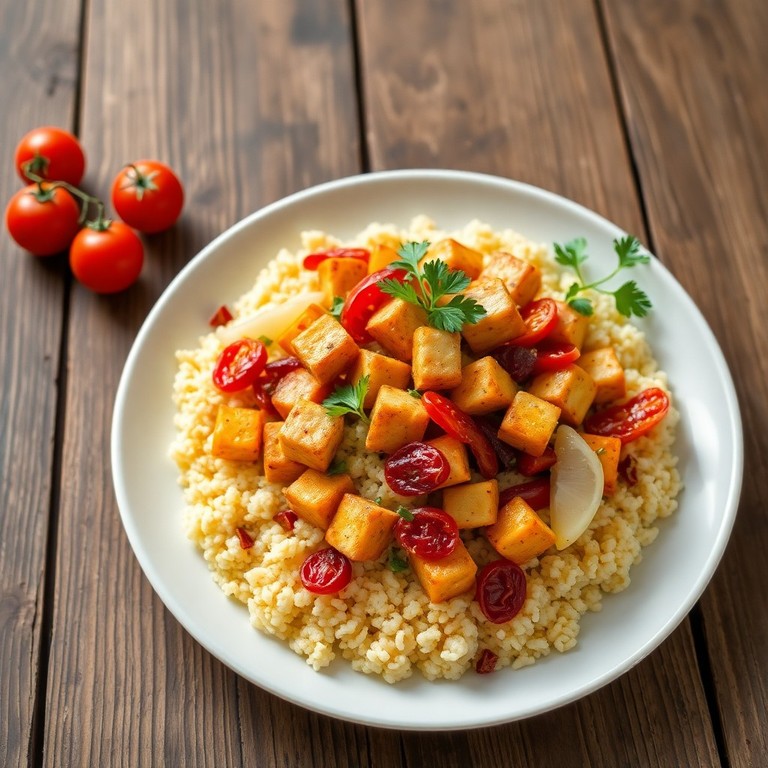 Couscous Esotico con Tofu, Peperoni e Finocchio
