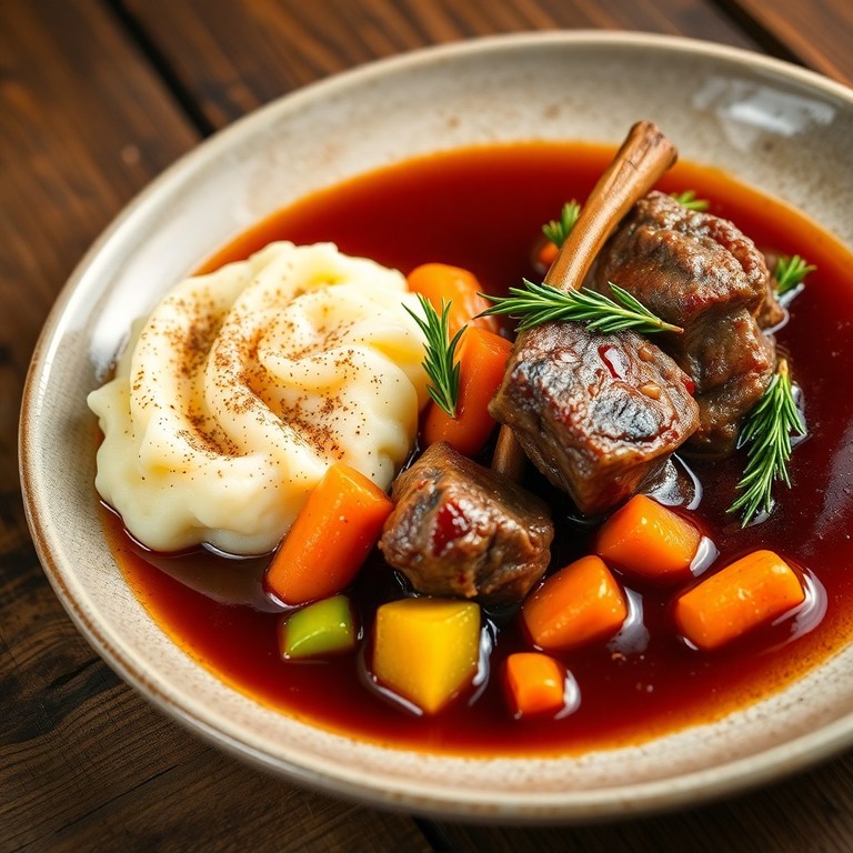 Geschmortes Lamm-Nierstück mit Rotwein-Jus