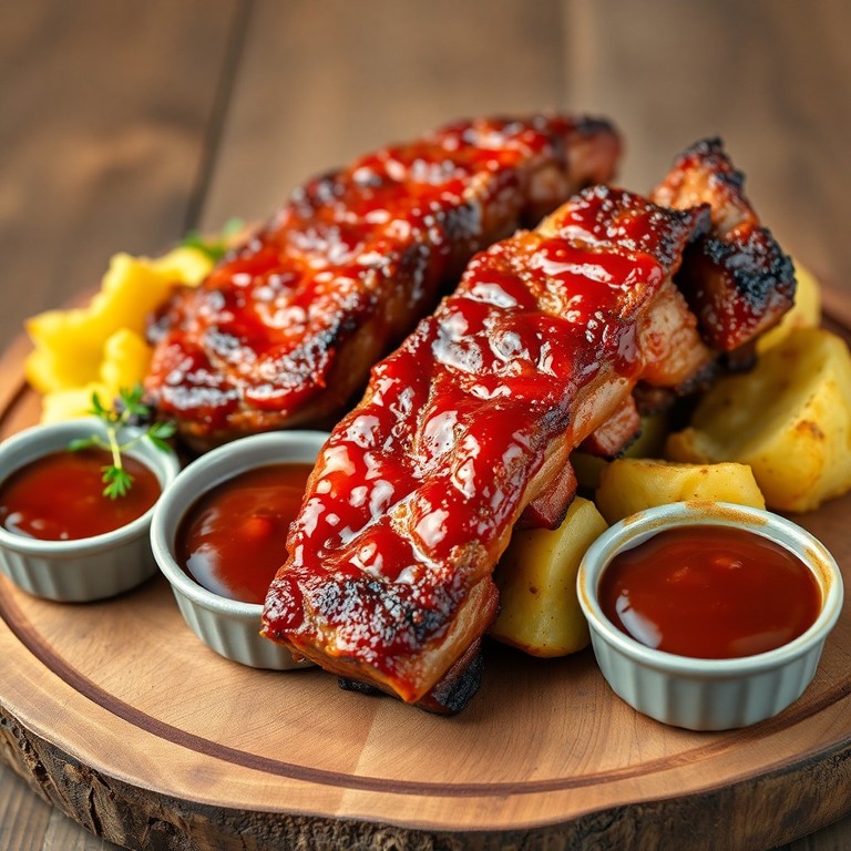Costelinha Assada com Crosta de Mel e Barbecue Rústico
