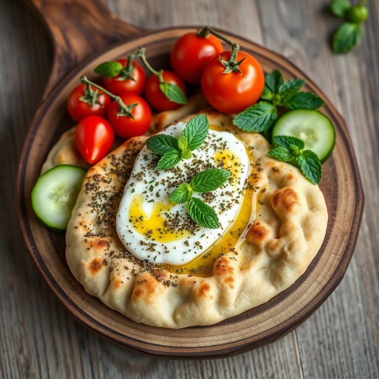 Za'atar and Labneh Man'ouche