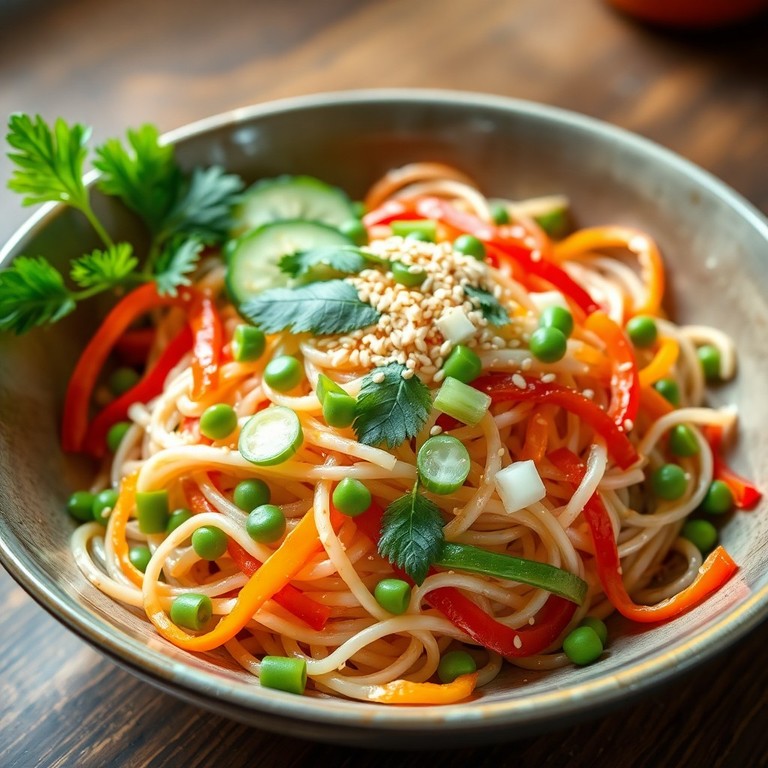 Asiatischer Nudelsalat mit Gemüse