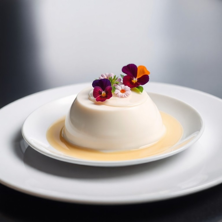 Panna Cotta au Chocolat Blanc et Crème de Chou-Fleur Vanillée