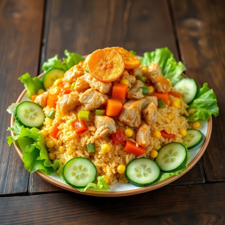 Arroz Chaufa de Pollo al Ají con Plátano Crocante