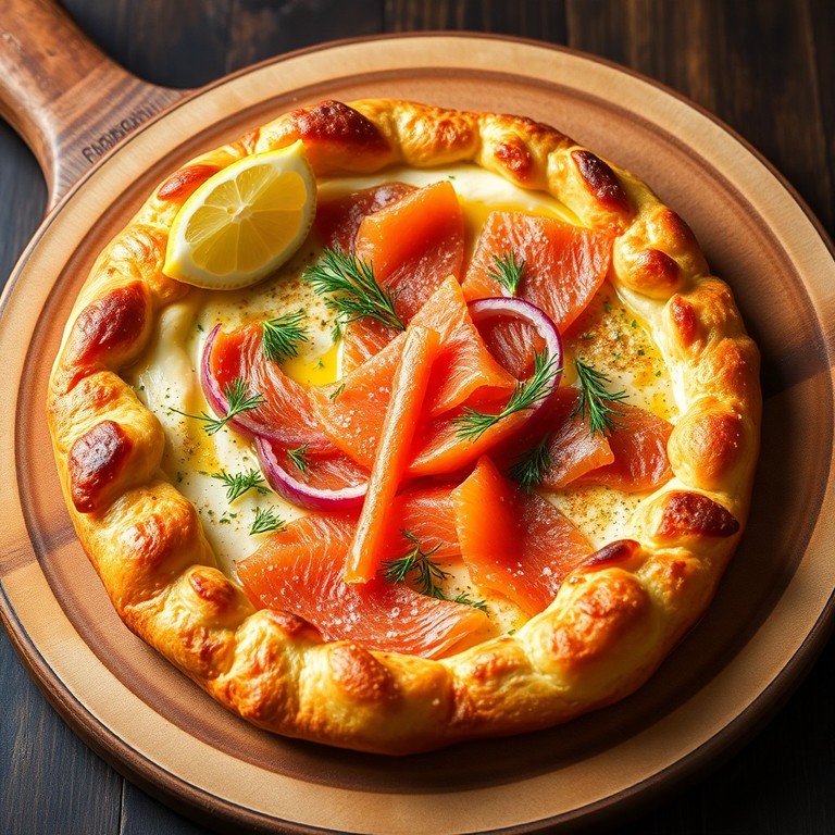 Flammkuchen met Gerookte Zalm en Dille