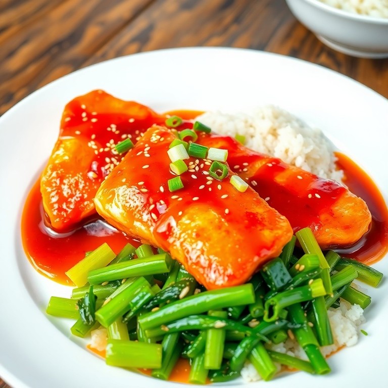 Sweet and Sour Fish with Ginger Gai Lan Stir-fry