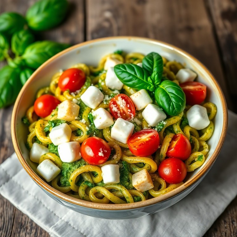 Pesto Pasta met Kerstomaatjes en Mozzarella