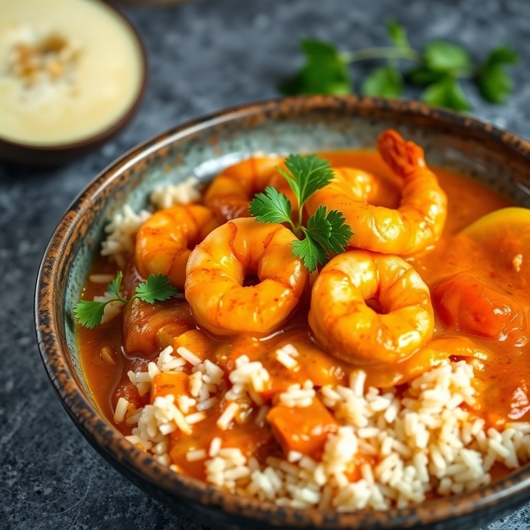 Curry de Crevettes au Paprika et Lait de Coco avec Poivron Jaune