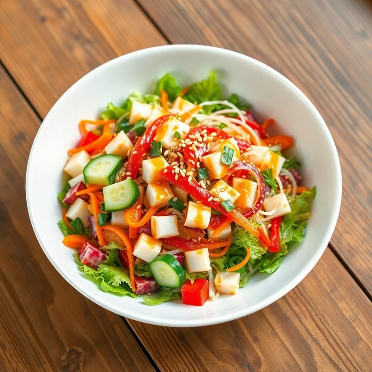 Exotischer Salat mit Palmenherzen und Sojasprossen