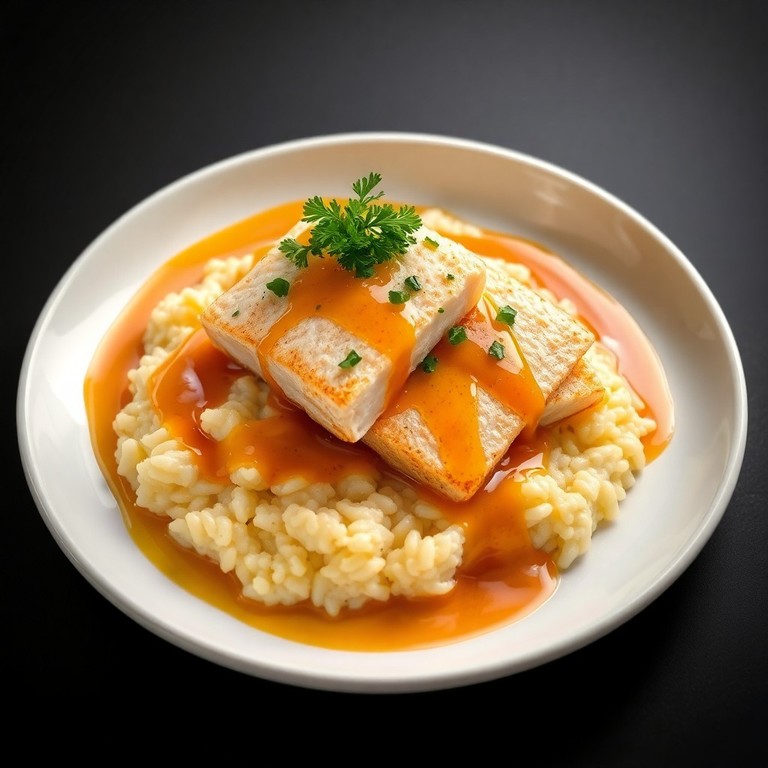 Seeteufel-Risotto mit Safransauce
