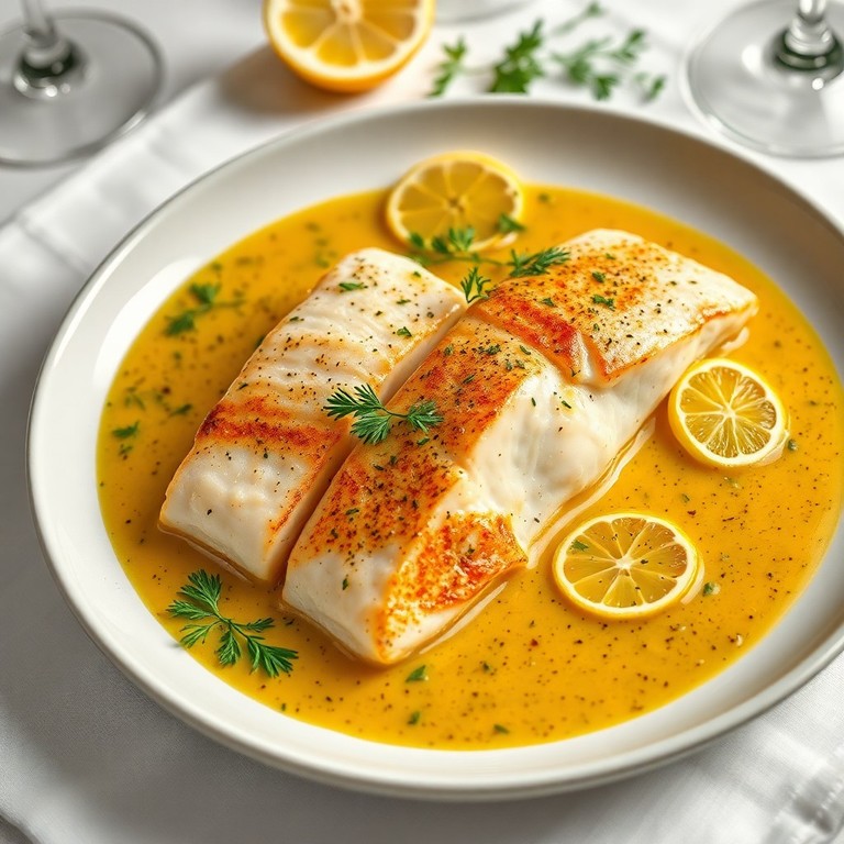 Seeteufelmedaillons in Safran-Fischfond-Sauce