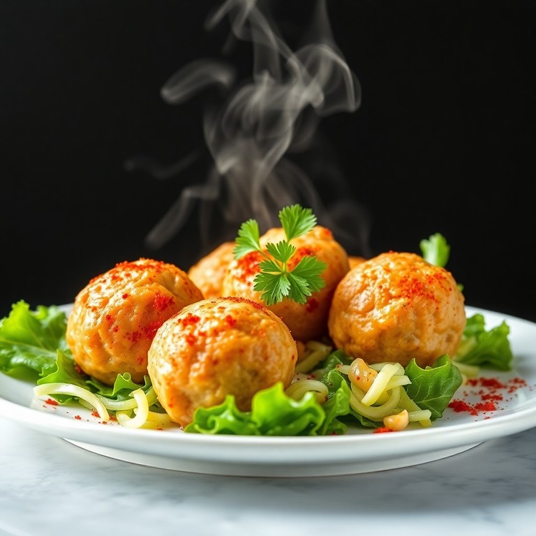 Boulettes de Poulet, Courgette et Semoule à la Vapeur