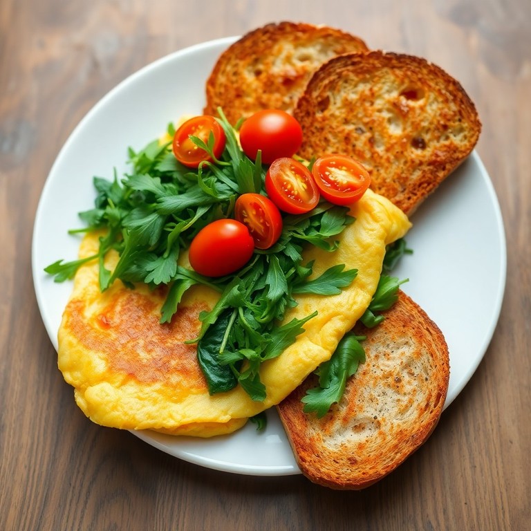 Omelette Rustique aux Épinards et Roquette