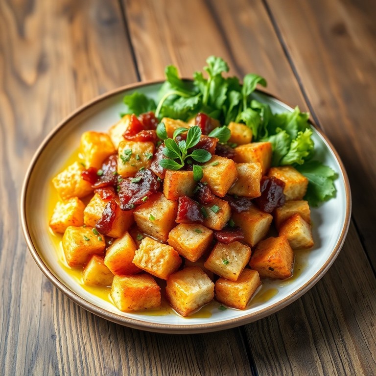 Pain Perdu Croustillant aux Lardons et Herbes