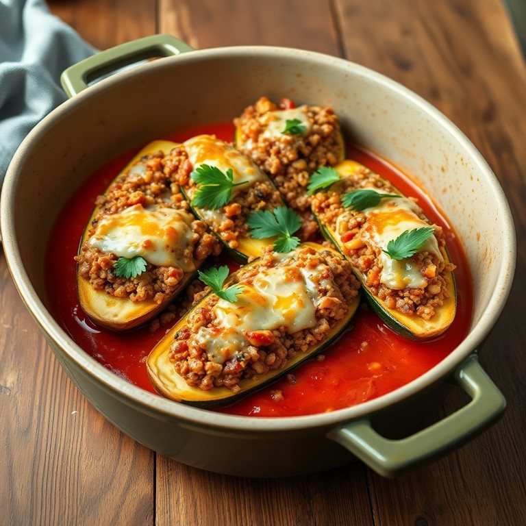 Gefüllte Zucchini mit Hackfleisch und Quinoa
