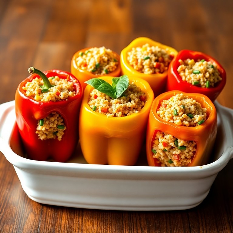 Cheesy Quinoa Stuffed Bell Peppers