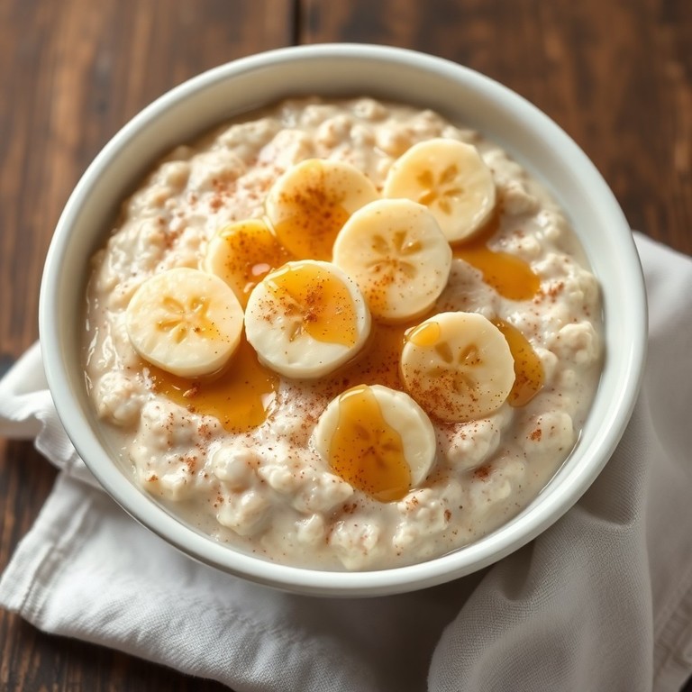 Creamy Oatmeal with Bananas and Honey