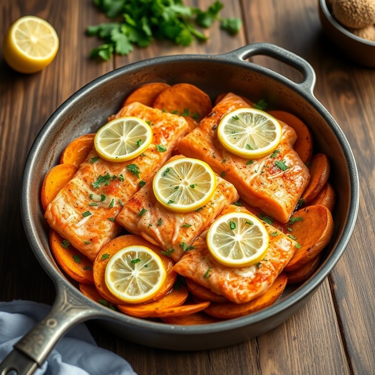 Herbal Salmon & Sweet Potato Bake