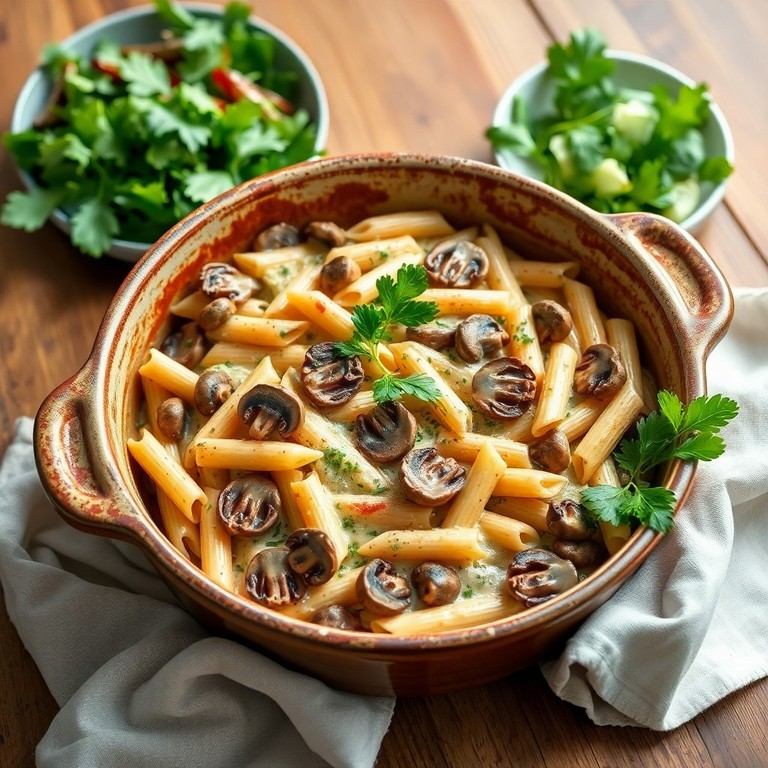 Creamy Mushroom Medley Pasta Bake