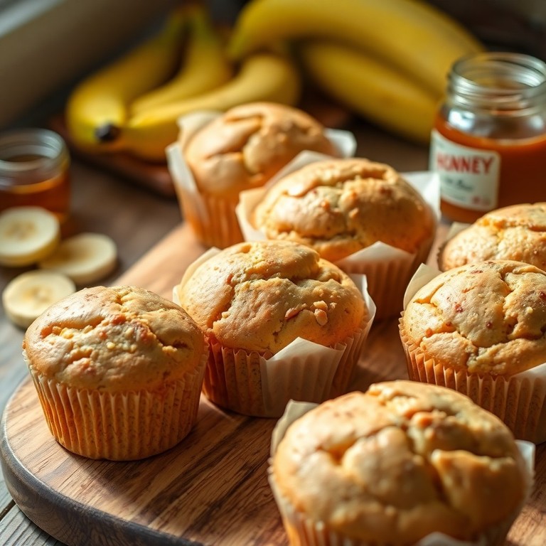 Banana Honey Muffins with Whole Grain Flour
